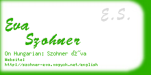 eva szohner business card